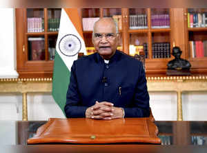 New Delhi: President of India Ram Nath Kovind addresses to the nation on the eve...