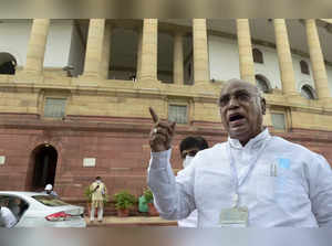New Delhi: Leader of Opposition (LoP) Rajya Sabha Mallikarjun Kharge during the ...