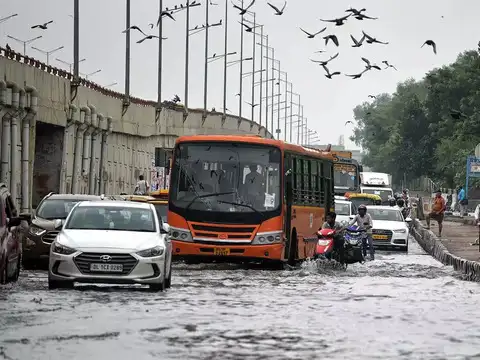 A waterlogged road