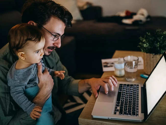 work-WFH-father-baby1_iStock