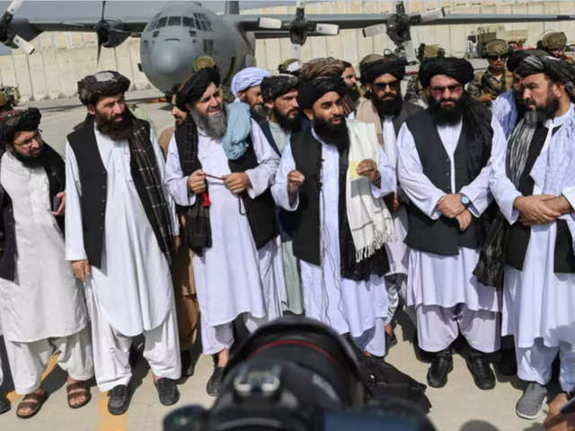 Press conference inside Kabul airport