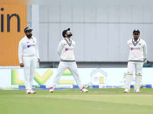 Leeds: India's captain Virat Kohli, center, and teammates Rohit Sharma, left, an...