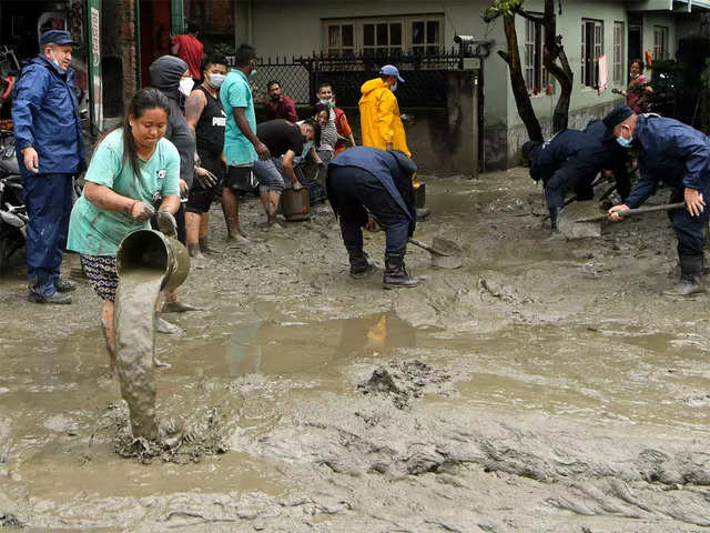 Heavy monsoon rains in Kathmandu