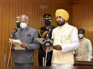 Charanjit Singh Channi takes oath -PTI