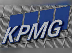 FILE PHOTO: The KPMG logo is seen at their offices at Canary Wharf financial district in London