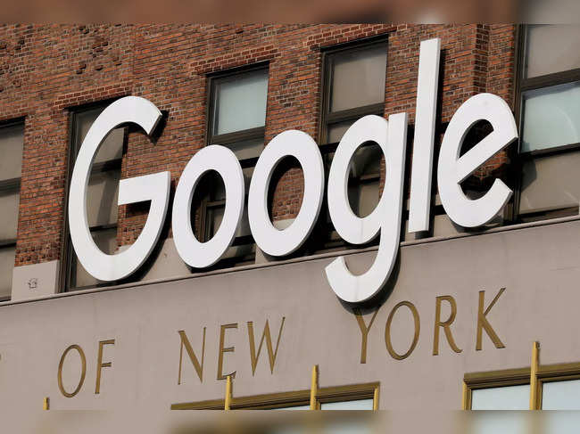 FILE PHOTO: A logo is seen on the New York Google offices in New York City