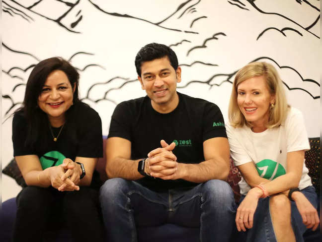 ZestMoney founders Priya Sharma,  Ashish Anantharaman and Lizzie Chapman