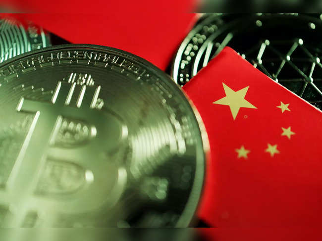 China Flag and Bitcoin