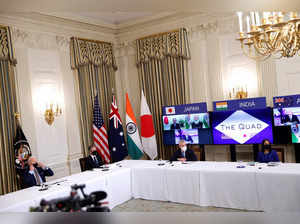 President Biden holds a virtual meeting with Asia-Pacific Quad nation leaders at the White House in Washington