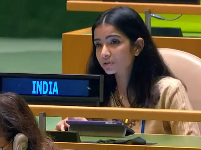 sneha dubey: Pakistan an arsonist disguised as fire-fighter, says Sneha  Dubey, India's First Secretary at UN - The Economic Times