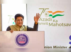 Mumbai: Union Minister of Commerce  & Industry Piyush Goyal speaks during an eve...