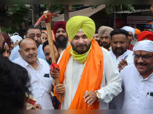 Amritsar: Punjab Congress President Navjot Singh Sidhu during his visit to inaug...