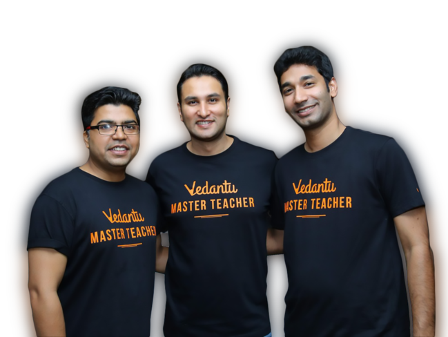 Vedantu founders Anand Prakash, Pulkit Jain, and Vamsi Krishna