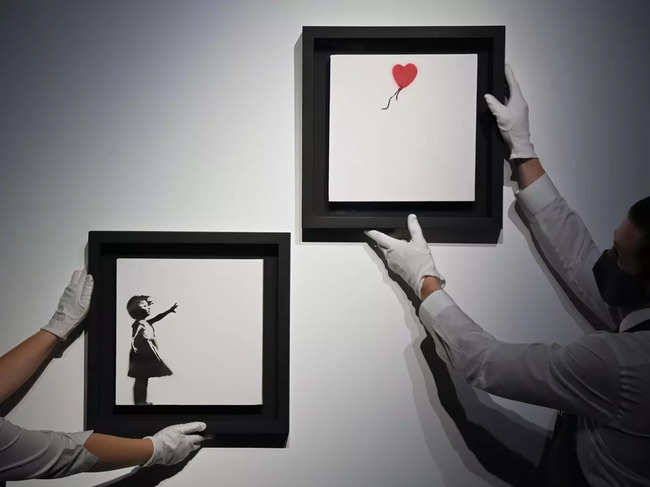 ​Originally called 'Girl with Balloon' but now entitled 'Love is in the Bin', it is being offered for sale by Sotheby's with a guide price of £4-6 million.​