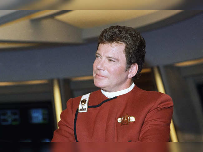 File photo​ of 1988: William Shatner, who portrays Capt. James T. Kirk, attends a photo opportunity for the film "Star Trek V: The Final Frontier."