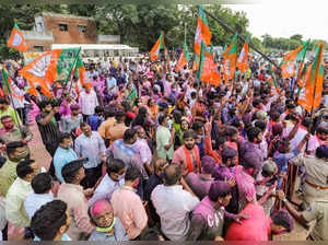 Gandhinagar: BJP supporters celebrate party's winning in Gandhinagar Municipal C...