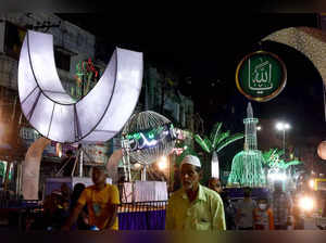 Hyderabad: Streets illuminate with lights on the occasion of Eid Milad-un-Nabi, ...