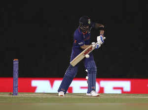 Dubai: India's captain Virat Kohli plays a shot during the Cricket Twenty20 Worl...