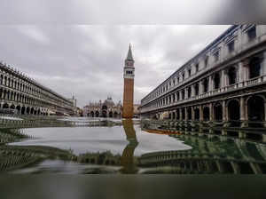 a view of flooded St. Mark's Square in Venice, AP