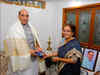 Defence Minister Rajnath Singh visits Tejaswini Ananthkumar