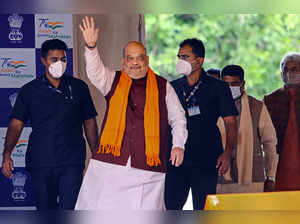 Jammu: Union Home Minister Amit Shah during a public rally in Jammu. (PTI Photo)...