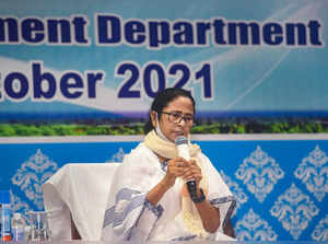 Siliguri: West Bengal Chief Minister Mamata Banerjee addresses during an adminis...