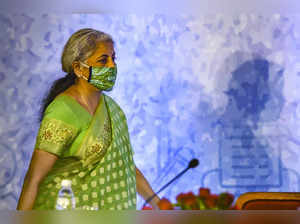 Mumbai: Union Minister for Finance and Corporate Affairs Nirmala Sitharaman duri...