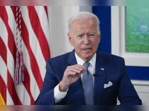 Washington: President Joe Biden speaks during a virtual COVID-19 summit during t...