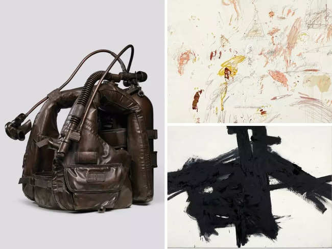 Jeff Koons's Aqualung; Cy Twombly's Untitled, and Crosstown by Franz Kline