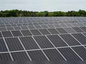 FILE PHOTO: Rows of solar panels
