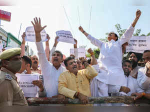 Jammu: Activists of Jammu & Kashmir National Panthers Party (JKNPP) stage a prot...