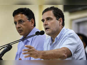 New Delhi: Congress leader Rahul Gandhi addresses a press conference at AICC in ...