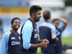 Leeds: India's Ravichandran Ashwin prepares to bowl during a nets session at Hea...