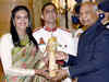 Olympian PV Sindhu conferred with Padma Bhushan Award by President Kovind
