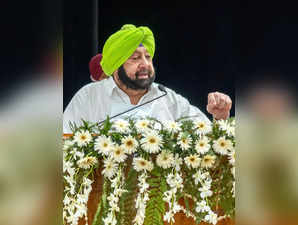 Amritsar: Punjab Chief Minister Capt Amarinder Singh speaks during the launch of...