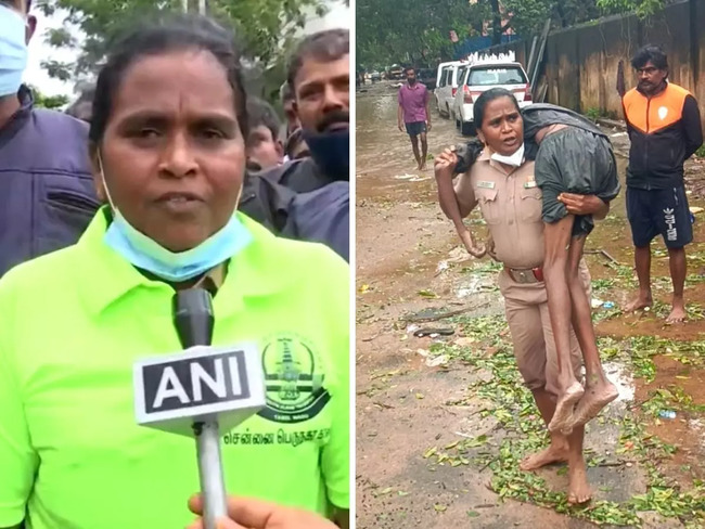 Saviour in uniform: Chennai lady cop carries unconscious man, Kamal Haasan  lauds her for saving a life - The Economic Times