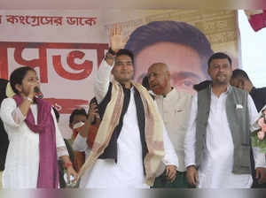Agartala: Trinamool Congress General Secretary Abhishek Benarjee during a public...