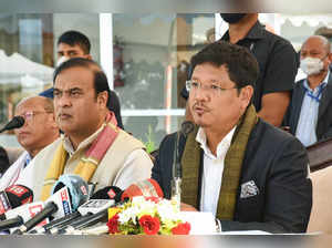 Guwahati: Assam Chief Minister Himanta Biswa Sarmah and Meghalaya Chief Minister...
