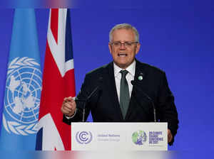 FILE PHOTO: FILE PHOTO: Australia's Prime Minister Scott Morrison speaks as National Statements are delivered as a part of the World Leaders' Summit at the UN Climate Change Conference (COP26) in Glasgow