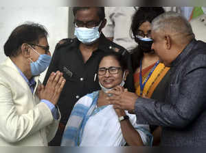 Kolkata: West Bengal Governor Jagdeep Dhankar, Chief Minister Mamata Banerjee an...