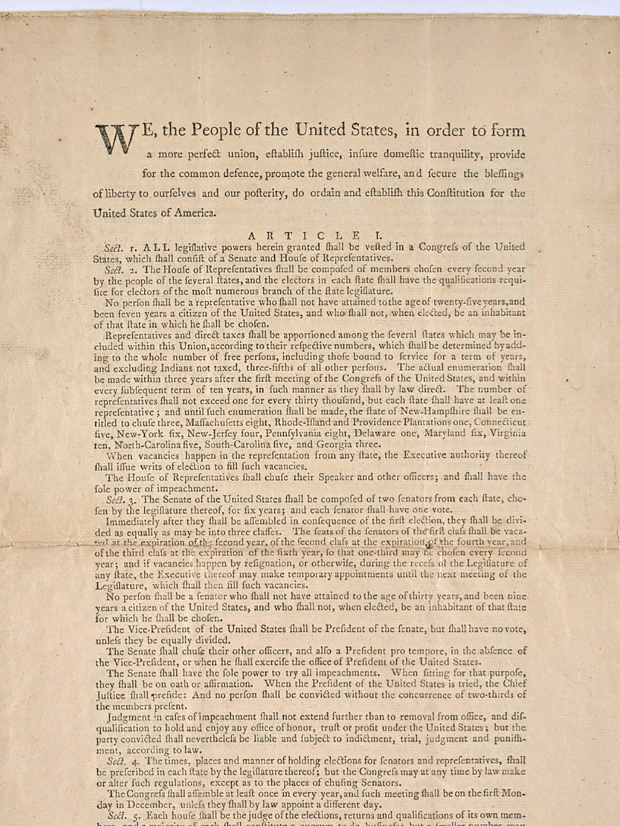 The Official Edition of the United States Constitution and the First  Printing of the Final Text of the Constitution, We, the People of the United  States