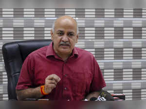 New Delhi: Delhi Deputy Chief Minister Manish Sisodia speaks during a press conf...