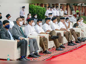 Nagpur: BJP leader Nitin Gadkari and others attend the Rashtriya Swayamsevak San...