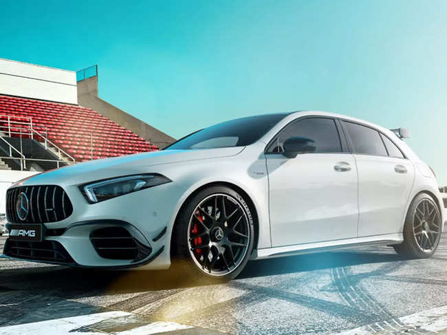 The AMG A 45 S 4MATIC+ comes with safety features such as the blind spot assist that helps monitor areas alongside and behind the car to warn the driver before changing lanes and active lane keeping assist helping the driver maneuver the vehicle back in the lane