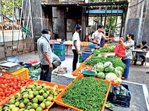 a vegetable stall for society members