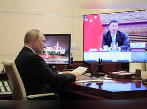 Moscow: Russian President Vladimir Putin attends the G20 summit via videoconfere...