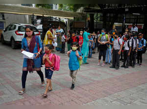 Reopening of the primary schools after months of closure due to COVID-19 outbreak, in Ahmedabad