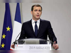 French Health Minister Olivier Veran speaks at a news conference on the the coronavirus disease (COVID-19), in Paris