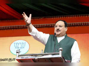 Tiruppur: BJP National President J.P. Nadda addresses during an inauguration of ...