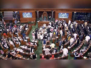 __EDS_ TV GRAB__ New Delhi_ Opposition leaders stage a protest in Lok Sabha duri... (1)